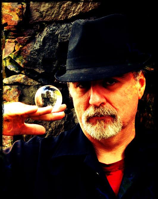 Mystical mentalism with crystal ball focus